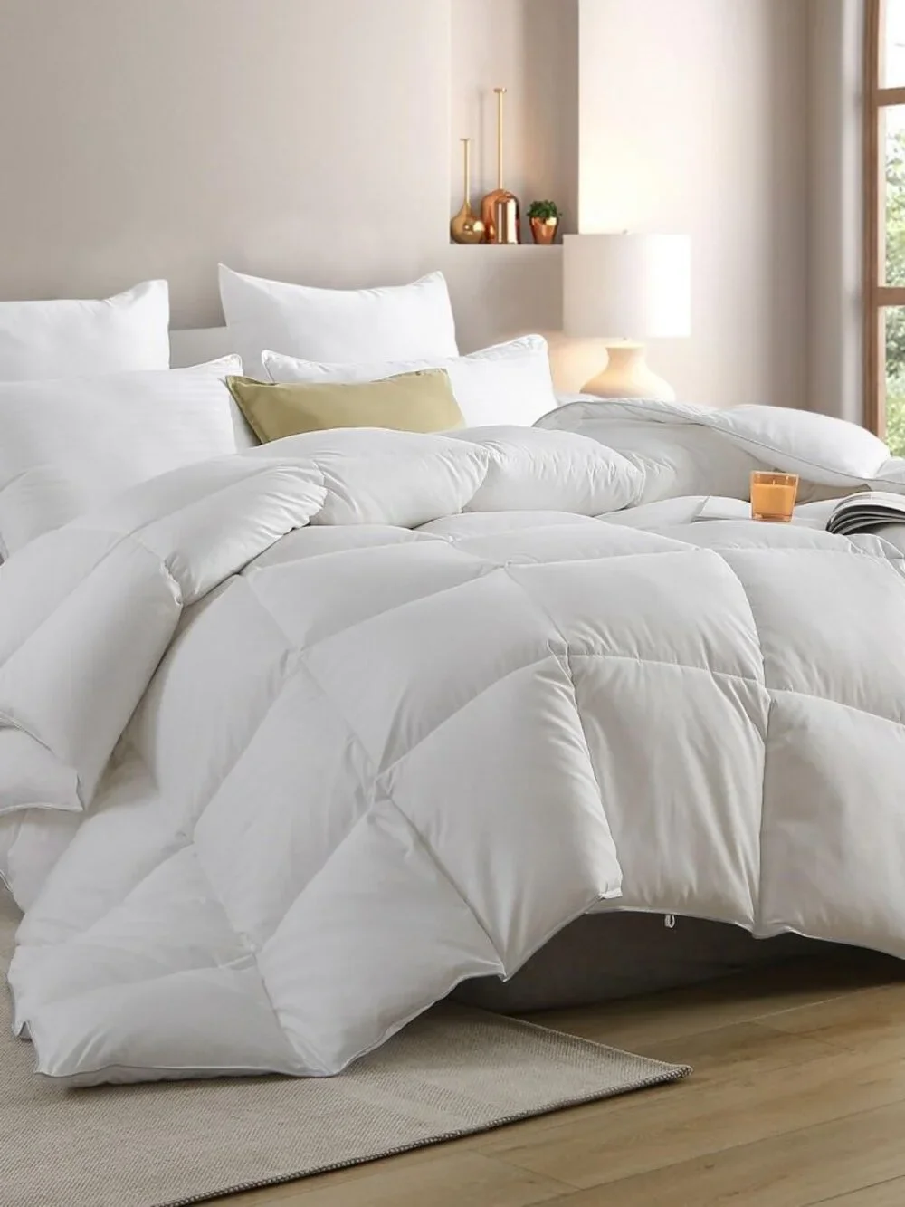 Feather Down Comforter King Size White 106x90